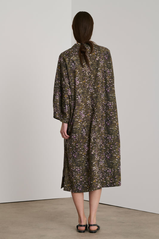 Robe Daily - Kaki/Lilas - Coton - Femme