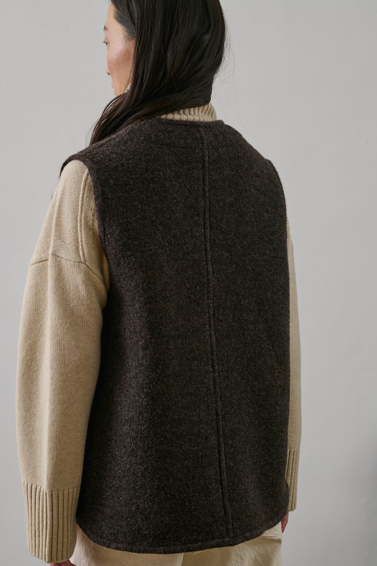 Blouson Chicago - Marron Chiné - Laine - Femme vue 4