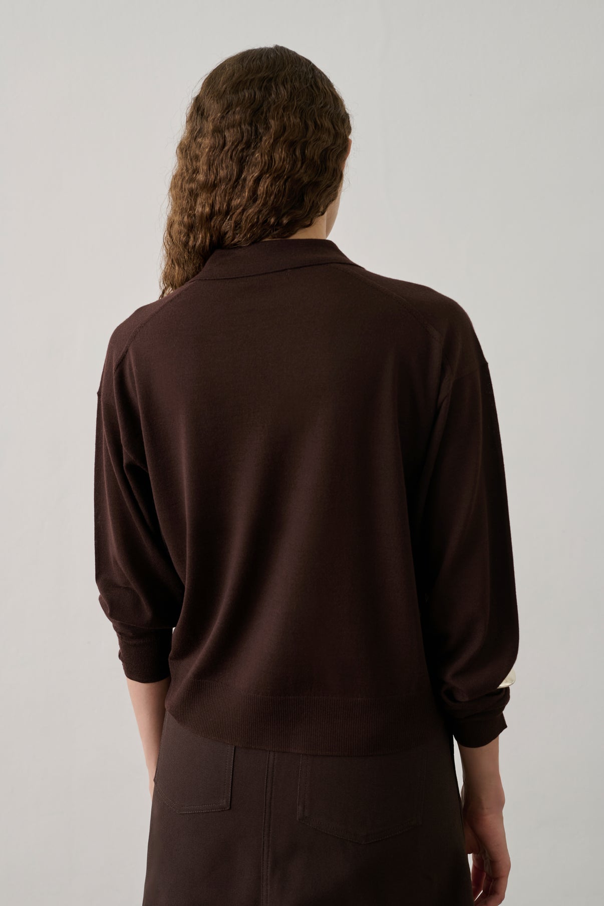 Polo Fleming - Marron Foncé - Laine mérinos - Femme vue 3