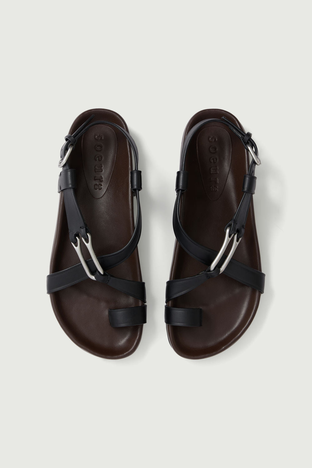 Sandales Cadaques - Noir - Cuir - Femme vue 5